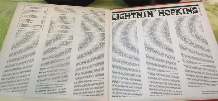 Gatefold with liner notes