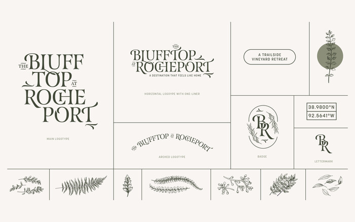 The floral leitmotif of the brand family defines the calligraphic typeface, Esmeralda by Sudtipos and the captions are set in Korolev Alternate.