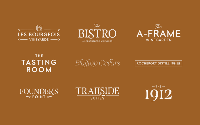 Nine brands under one roof with Fontwerk’s geometric sans West as a unifying element