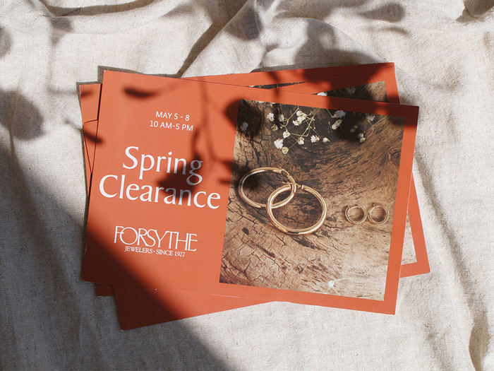 Oversized spring clearance postcard.