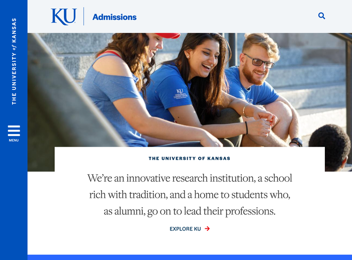 The University of Kansas Admissions website 1