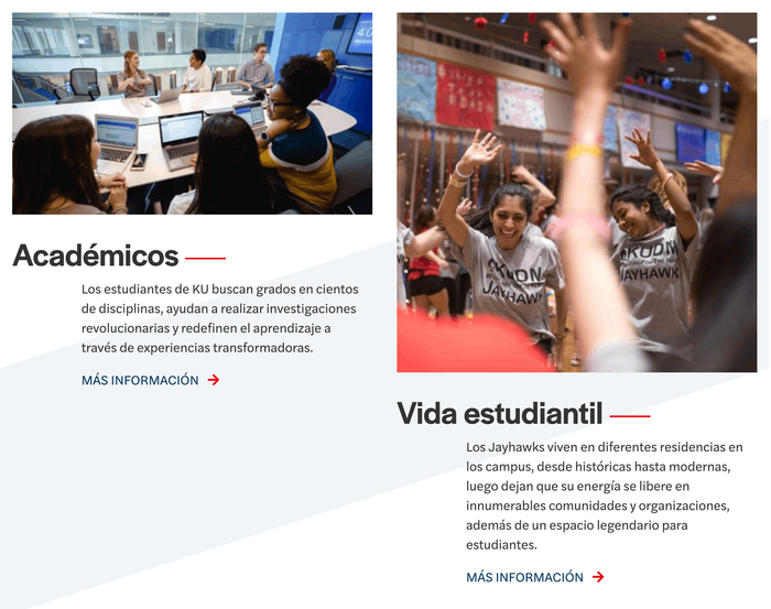 The website is also offered in a Spanish language version.