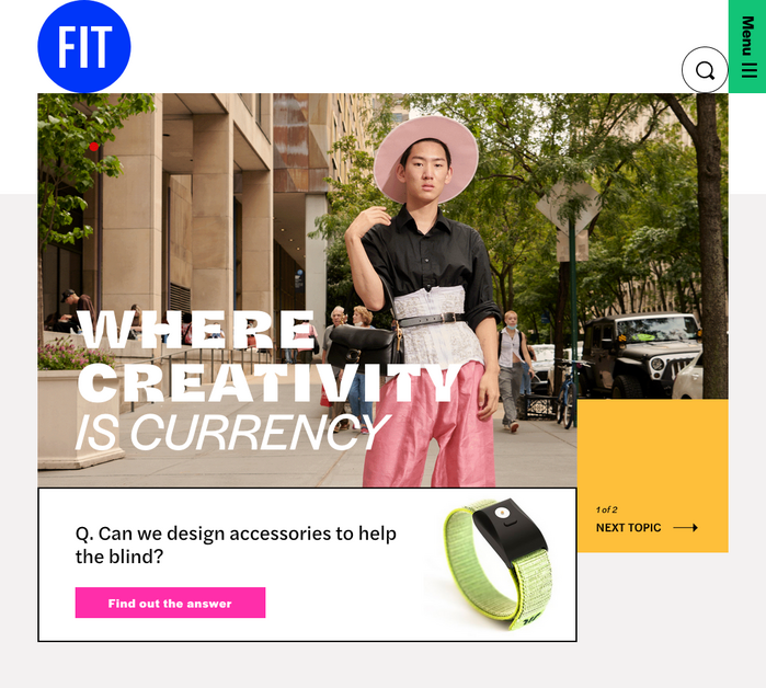 Headline on the FIT website, contrasting Halyard Micro Black with the Display Italic