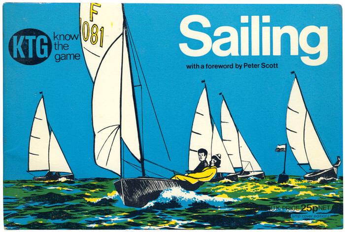 Sailing, 1973, ft. . The KTG logo in Condensed Sans Serif No. 6 is now accompanied by a lighter weight of Helvetica.