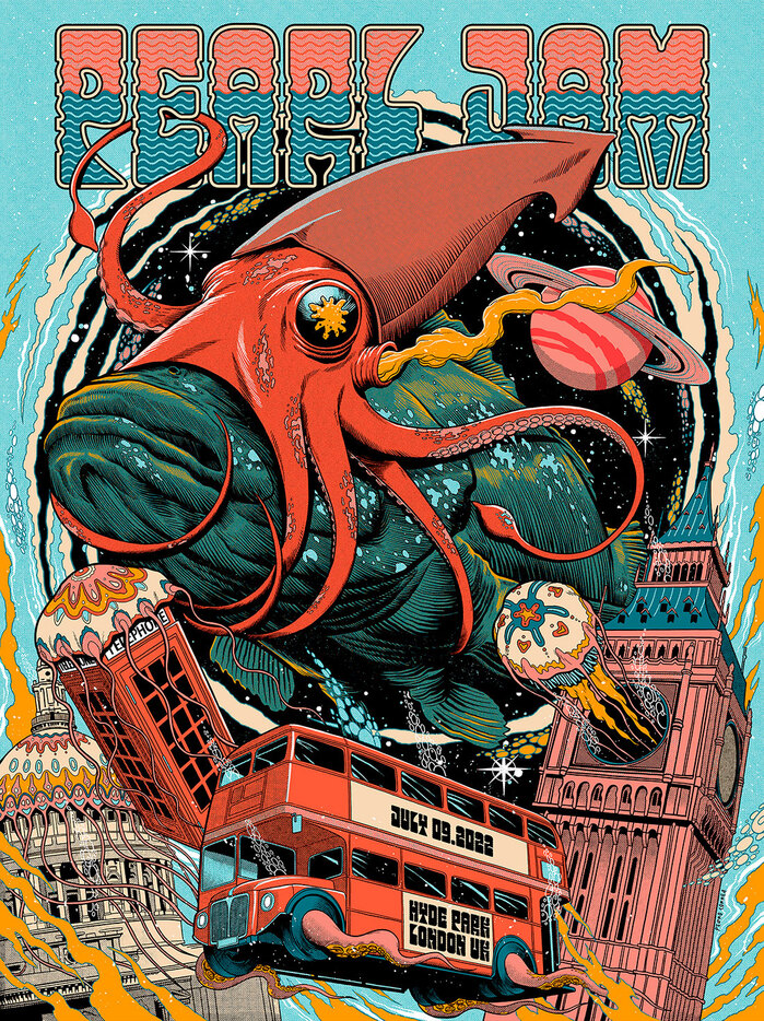 Pearl Jam at Hyde Park concert poster 1