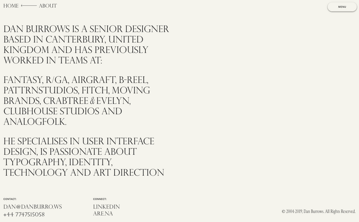Dan Burrows portfolio website 8