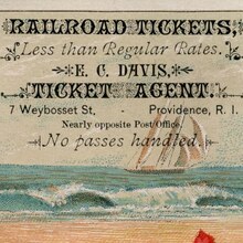 E.C. Davis, Ticket Agent, business card
