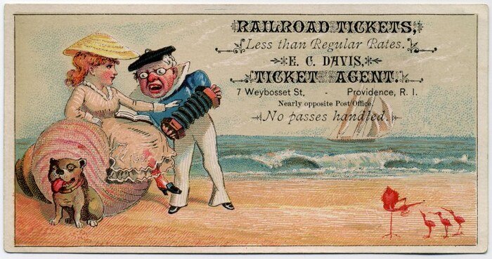 E.C. Davis, Ticket Agent, business card