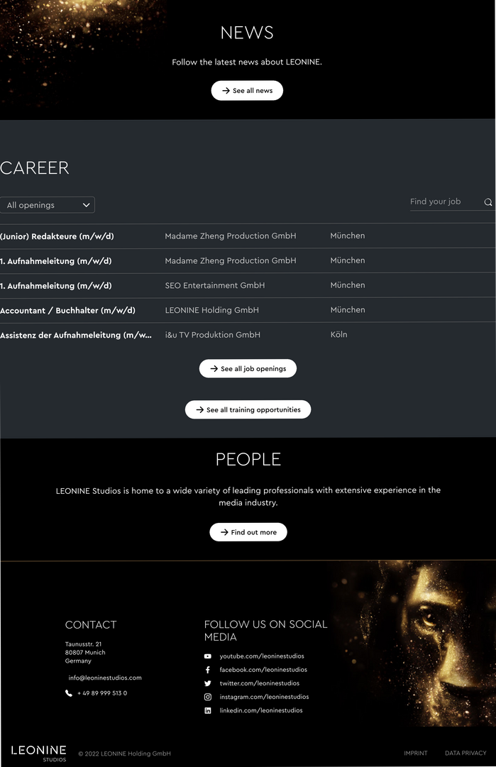 Leonine Studios website 4
