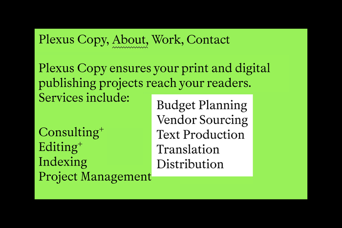 Plexus Copy portfolio website 2