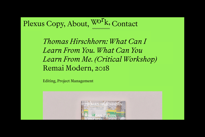 Plexus Copy portfolio website 3