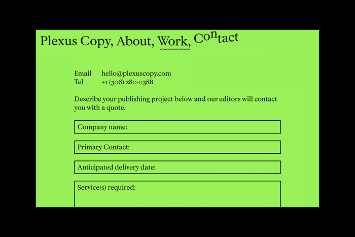 Plexus Copy portfolio website 4