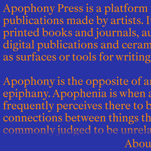 Apophony Press website
