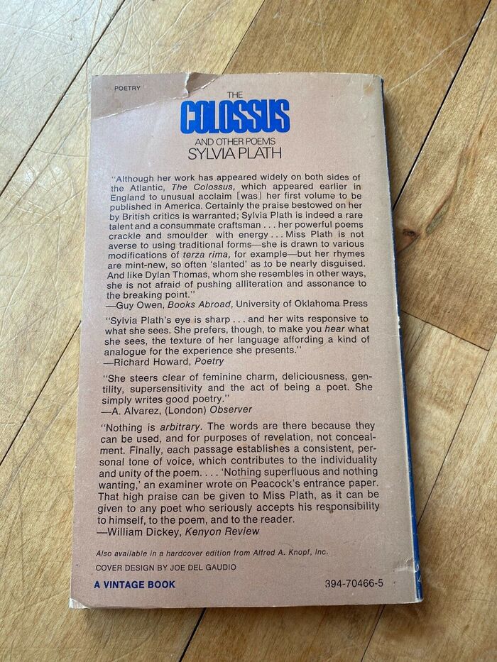 The Colossus and Other Poems by Sylvia Plath, 1968 Vintage Books edition 3
