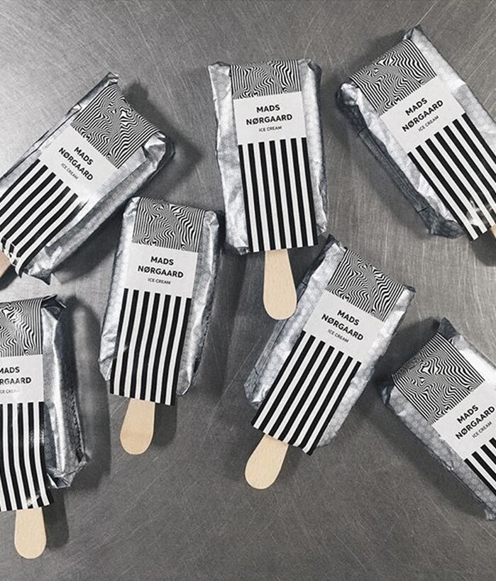 Striped ice creams, a collaboration with Hans Flødeis, 2017