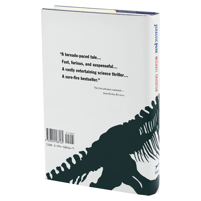 The back panel features an advance comment set in Franklin Gothic Condensed and an attribution set in Times.