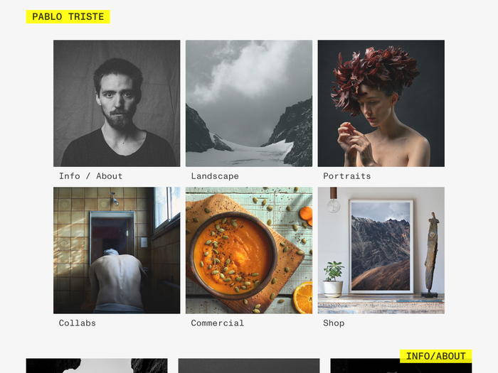 Pablo Triste portfolio website 2