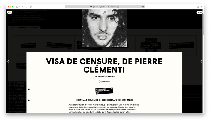 Collectif Jeune Cinéma website 4