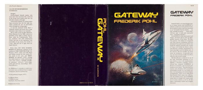 Full view of dust jacket, with Earth in use on the front panel, spine and top of the front flap. Additional text on flaps is set in Times.