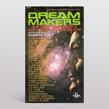 <cite>Dream Makers: The Uncommon People Who Write Science Fiction</cite> by Charles Platt (Berkley Books first edition)
