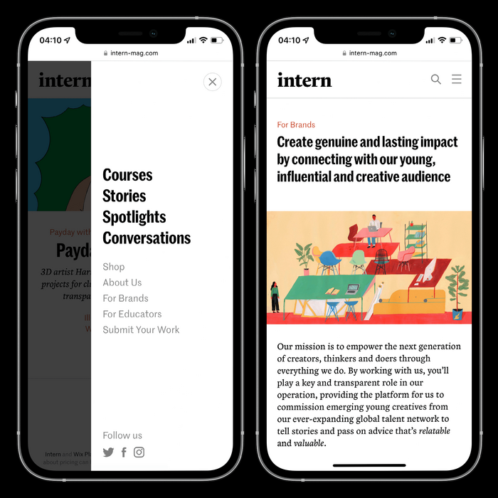 Intern Mag website 1