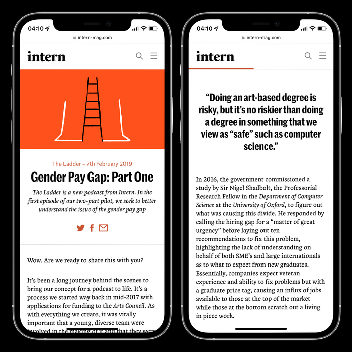 Intern Mag website 3
