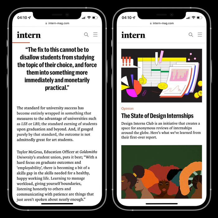 Intern Mag website 6