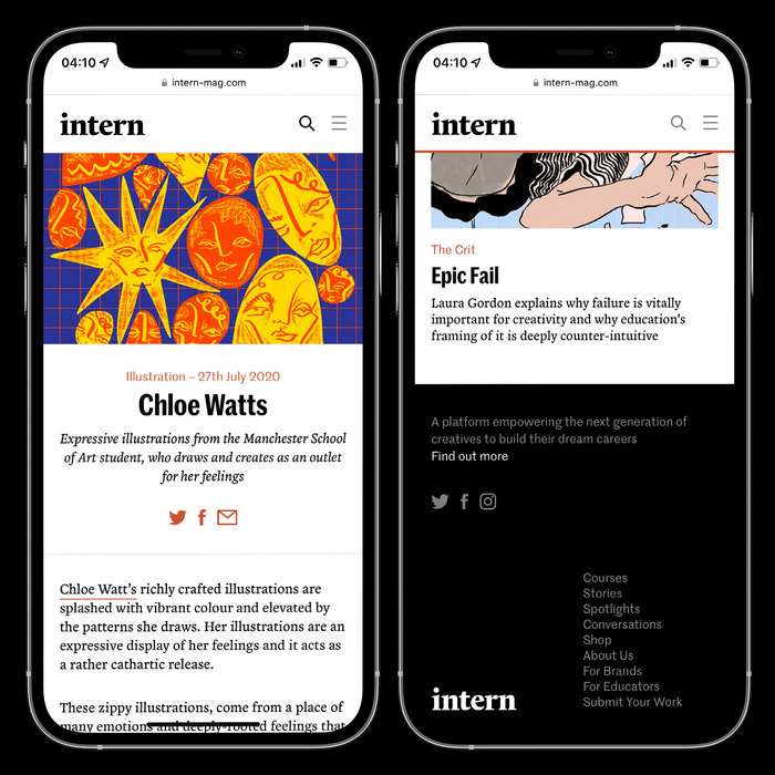 Intern Mag website 8