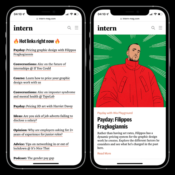 Intern Mag website 4