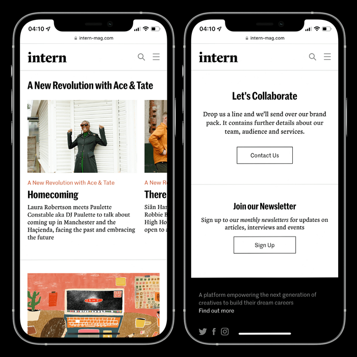 Intern Mag website 7