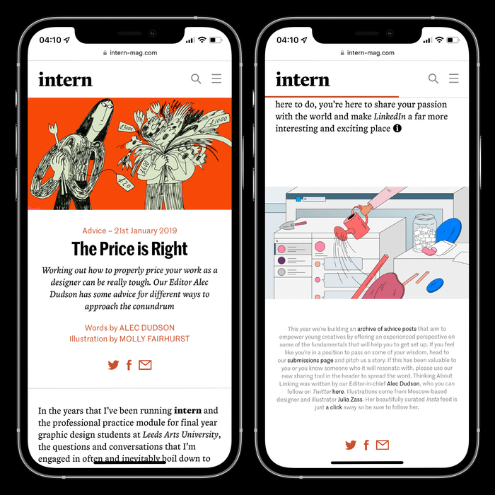 Intern Mag website 5