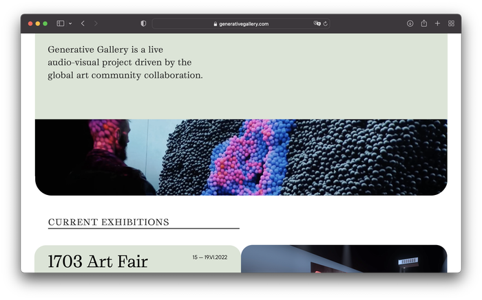 Generative Gallery website 5