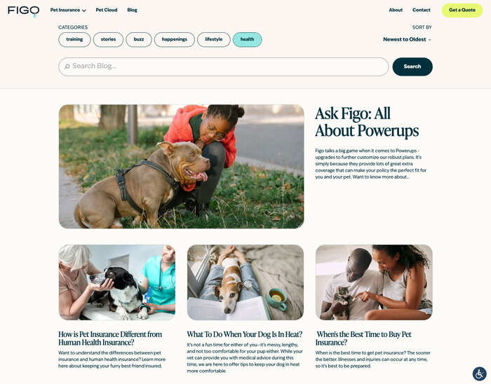 FIGO Pet Insurance website 6
