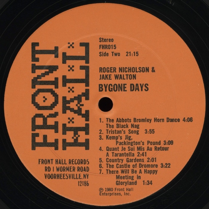 Roger Nicholson & Jake Walton – Bygone Days: Music for Dulcimer and Hurdy-Gurdy album art 4