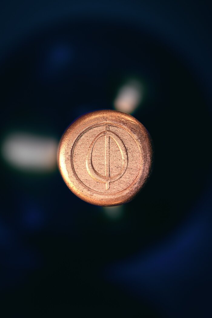 Gold wax seal close up