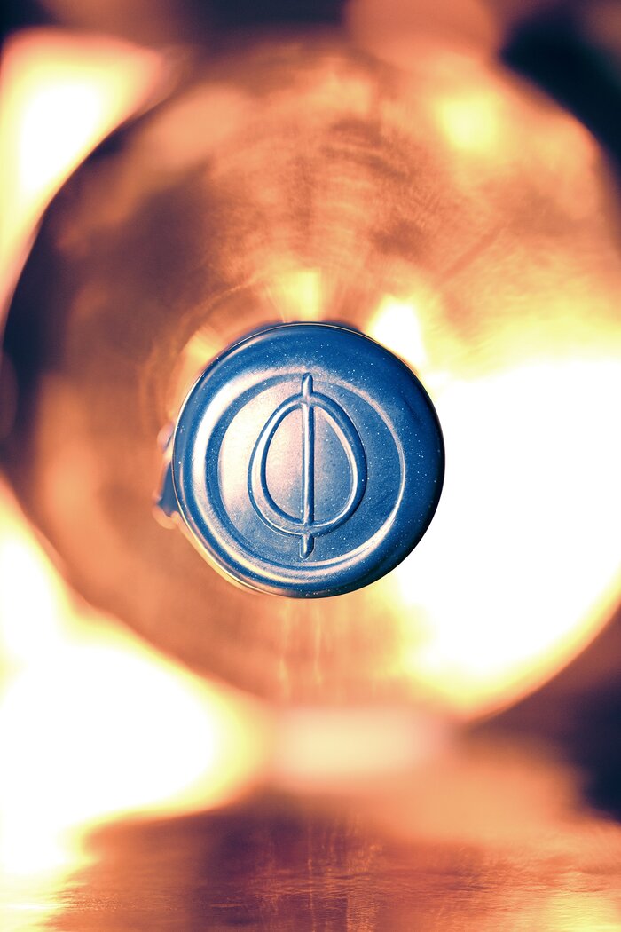 Blue wax seal close up