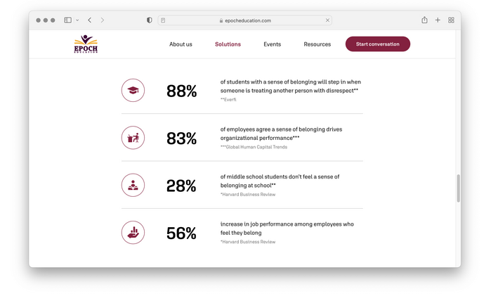 Epoch Education website 3