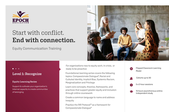 Part of Equity Communication Training brochure