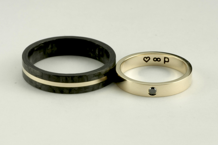 “♥︎ ⚭ P” wedding rings 2