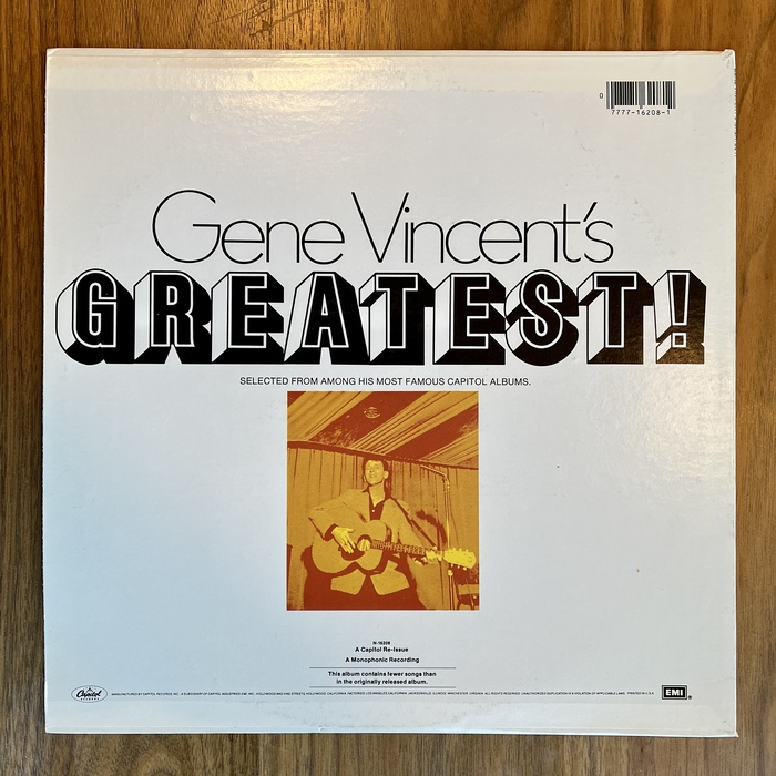 Gene Vincent’s Greatest! album art 2