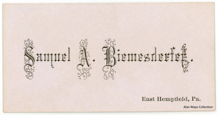 Samuel A. Biemesderfer calling card