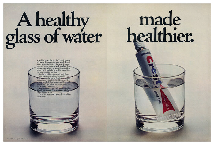 “A healthy glass of water made healthier.” (1968)