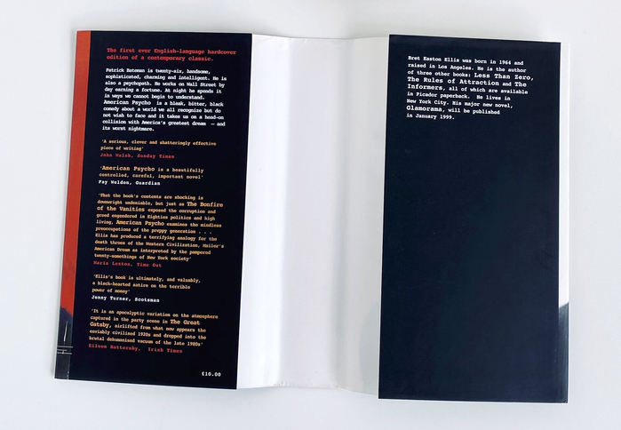 The front and back flaps feature text set in what appears to be Courier 10 Pitch.