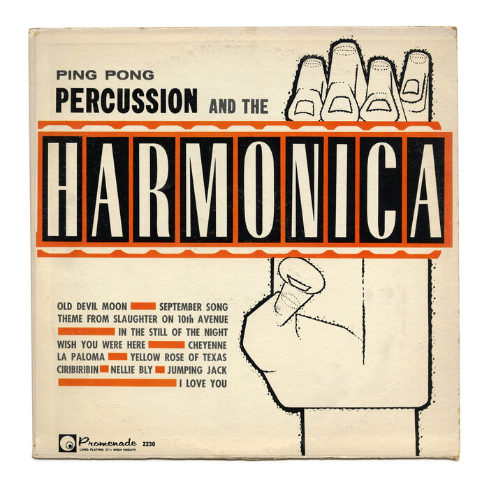 Eddy Manson – Ping Pong Percussion and the Harmonica album art, Promenade Records logo 1