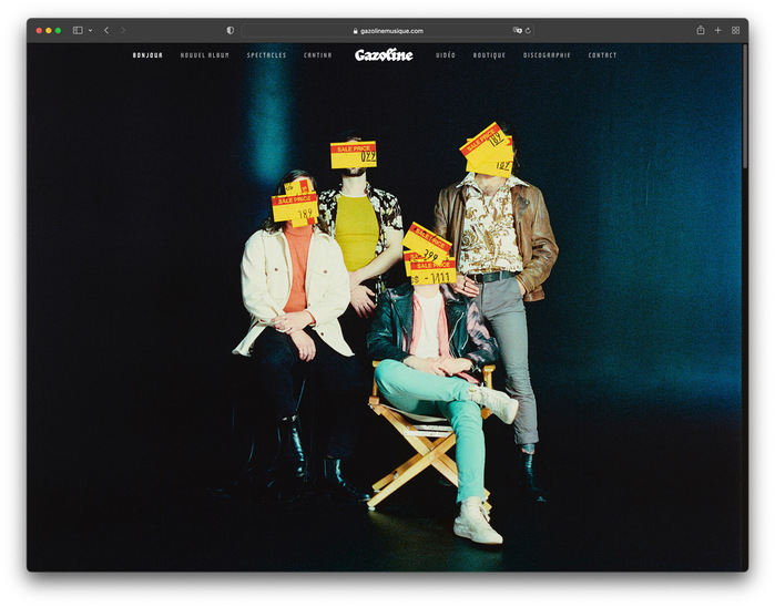 Band website with the logo in JAF Herb. The menu uses .