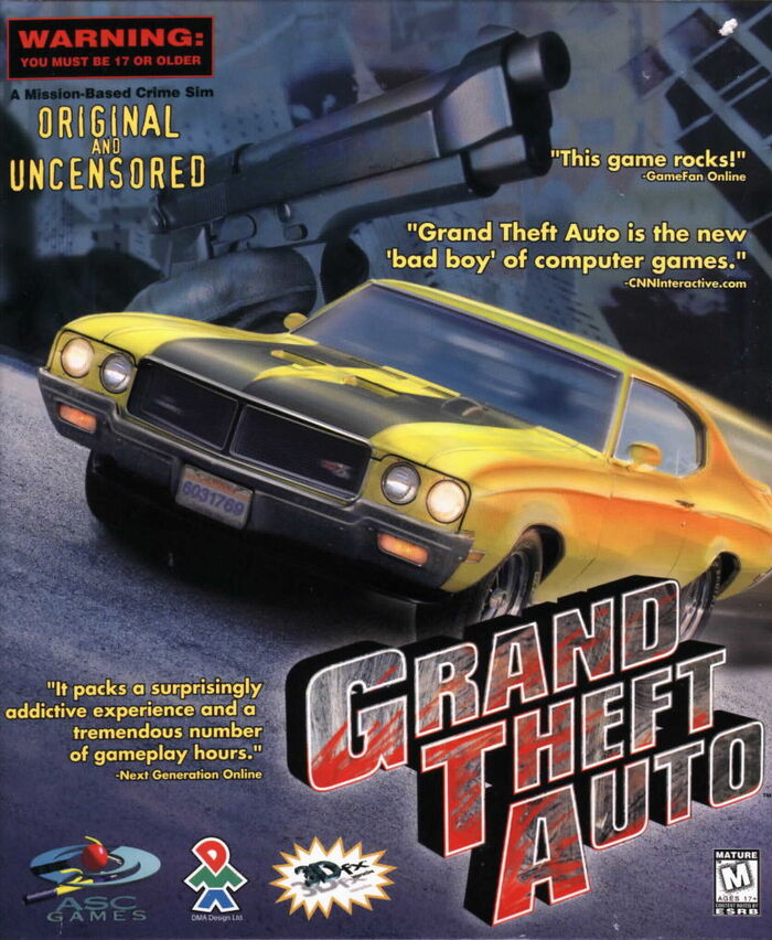 Front cover of the 1998 North American release for PC. The game's title is based on Compacta. Other fonts featured are FF Confidential, Futura and Helvetica.