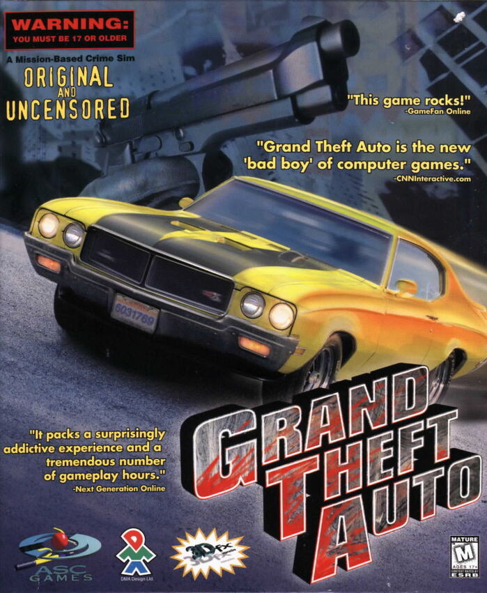 Front cover of the 1998 North American release for PC. The game's title is based on Compacta. Other fonts featured are FF Confidential, Futura and Helvetica.
