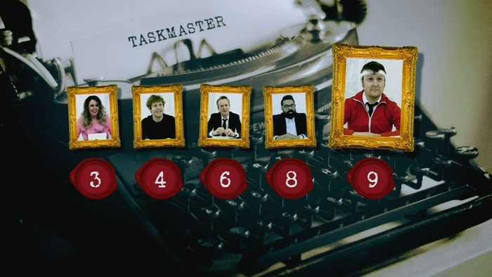 Score board, with points set in Veteran Typewriter.