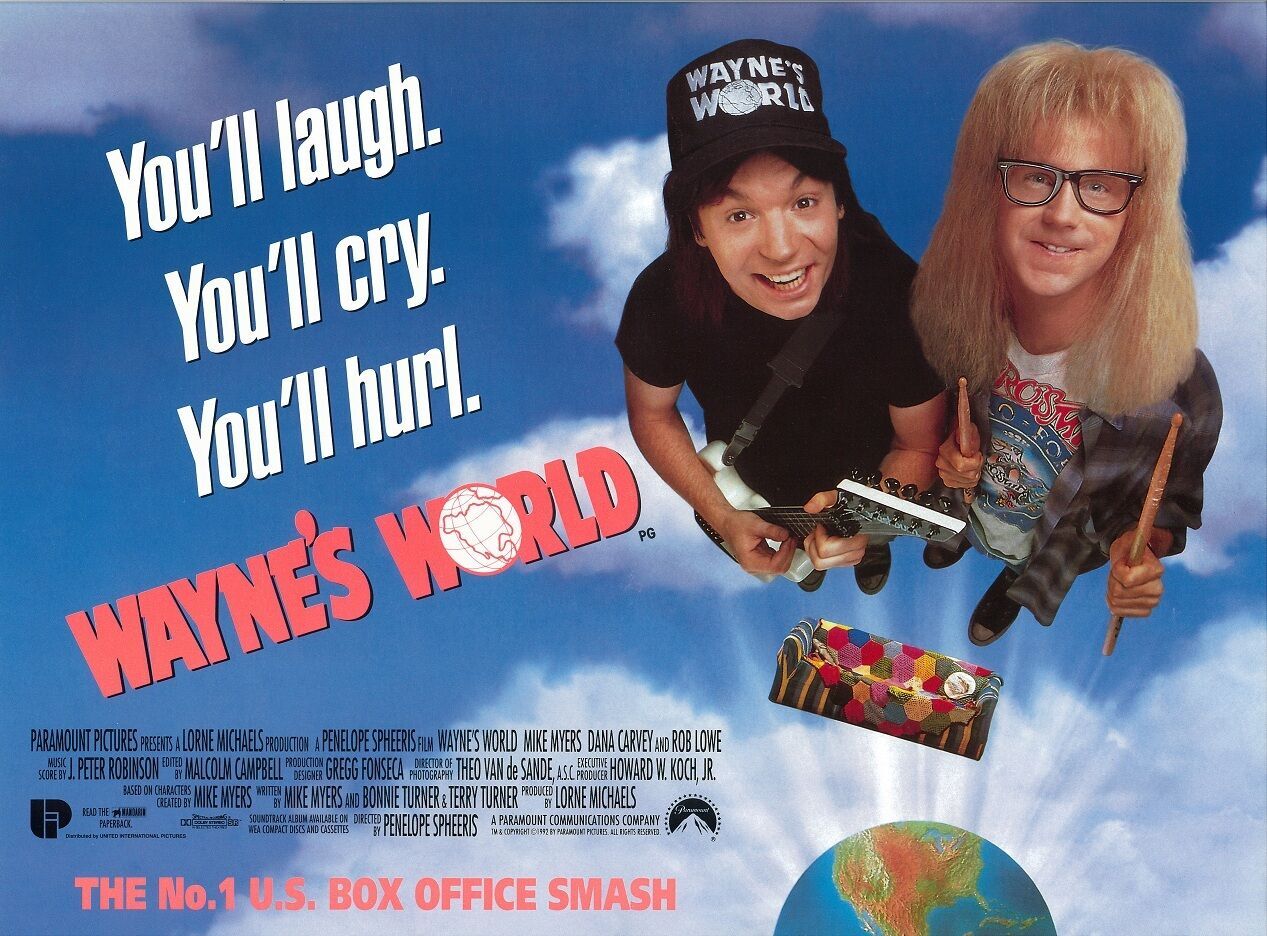 Waynes World 1992 Movie Posters And Logo Fonts In Use