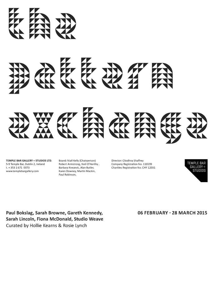 The Pattern Exchange, exhibition sheet